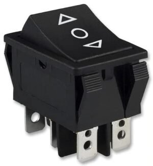 Black Rocker Forward And Backward Button Switch For Kids Electric Ride On Cars, Bikes DPDT 3 Position 16A 250VAC / 20A 125VAC 6 Pi heavy duty Rocker Power Switch