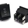 Black Rocker Forward And Backward Button Switch For Kids Electric Ride On Cars, Bikes DPDT 3 Position 16A 250VAC / 20A 125VAC 6 Pi heavy duty Rocker Power Switch