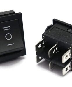Black Rocker Forward And Backward Button Switch For Kids Electric Ride On Cars, Bikes DPDT 3 Position 16A 250VAC / 20A 125VAC 6 Pi heavy duty Rocker Power Switch