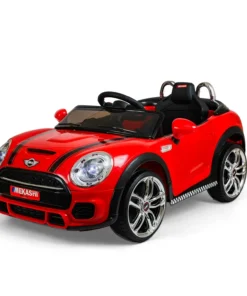 MEKASHI Electric Ride on Car for Kids, Parental Remote, 12V Rechargeable Battery, 3 Speed, LED Lights, Music, Bluetooth, 1 to 7 Years, MKS001-Red "