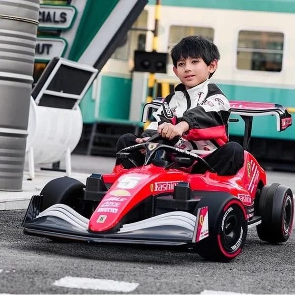 F1 electric racing car for kids front view