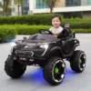 RIDERTOYS 4X4 BIG JEEP Black Porsche Electric Ride-On Car for Kids – 12V Battery Operated Jeep